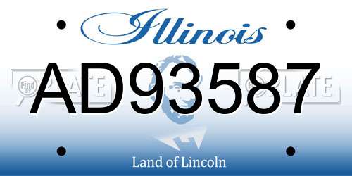 AD93587 Illinois License Plate