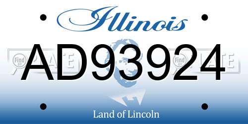 AD93924 Illinois License Plate