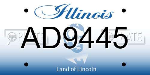 AD9445 Illinois License Plate