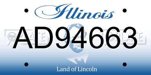 AD94663 Illinois License Plate