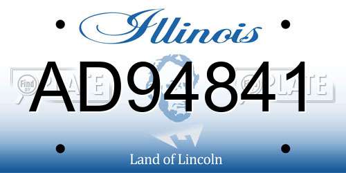 AD94841 Illinois License Plate