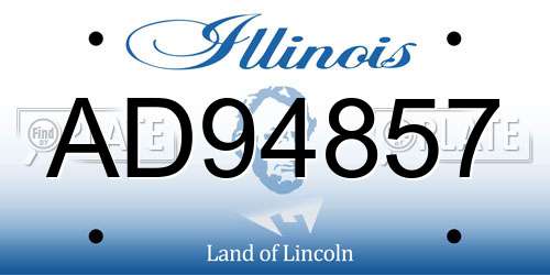 AD94857 Illinois License Plate