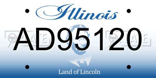 AD95120 Illinois License Plate