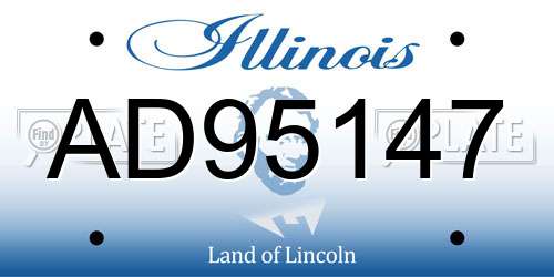 AD95147 Illinois License Plate