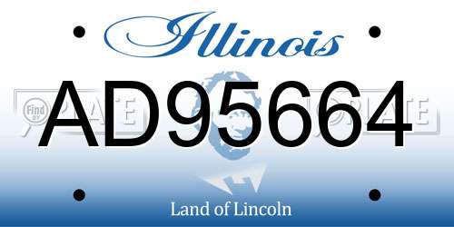 AD95664 Illinois License Plate