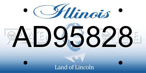 AD95828 Illinois License Plate
