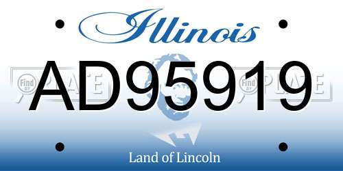 AD95919 Illinois License Plate