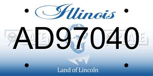 AD97040 Illinois License Plate
