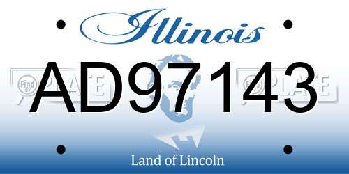 AD97143 Illinois License Plate