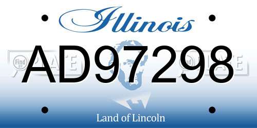 AD97298 Illinois License Plate
