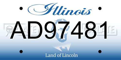AD97481 Illinois License Plate