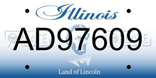AD97609 Illinois License Plate