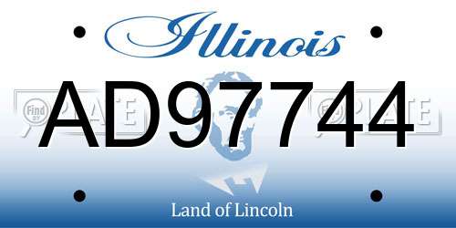 AD97744 Illinois License Plate