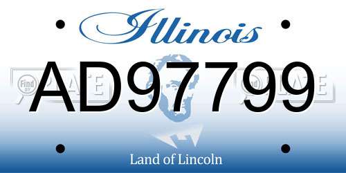 AD97799 Illinois License Plate