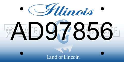 AD97856 Illinois License Plate