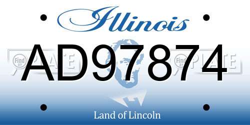 AD97874 Illinois License Plate