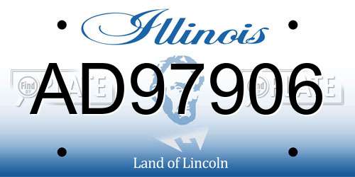 AD97906 Illinois License Plate