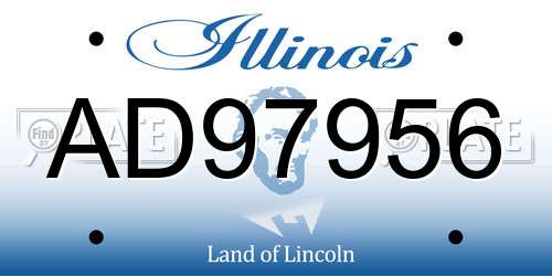 AD97956 Illinois License Plate