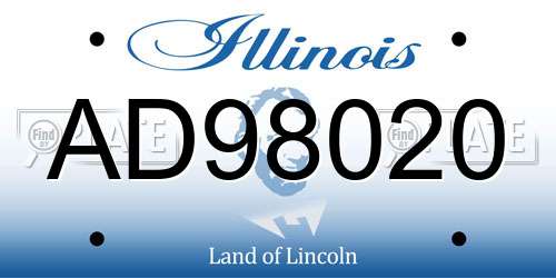 AD98020 Illinois License Plate