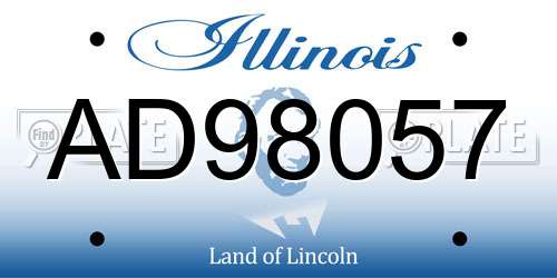 AD98057 Illinois License Plate