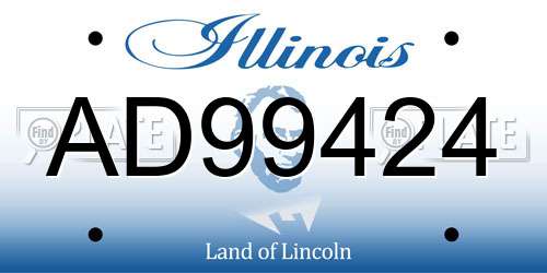 AD99424 Illinois License Plate