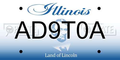 AD9T0A Illinois License Plate