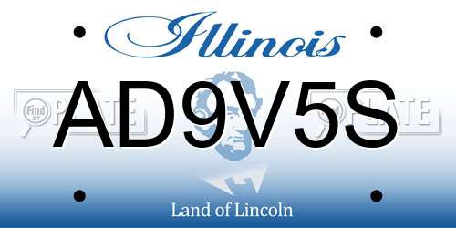 AD9V5S Illinois License Plate