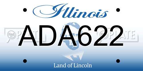 ADA622 Illinois License Plate