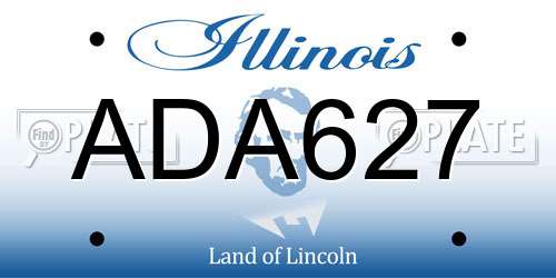 ADA627 Illinois License Plate