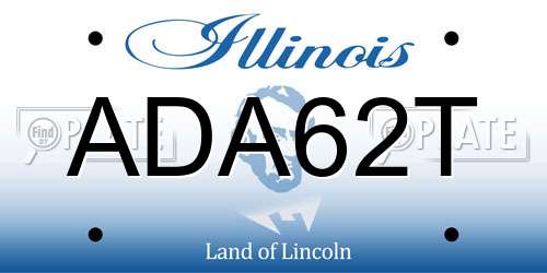 ADA62T Illinois License Plate