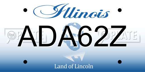 ADA62Z Illinois License Plate