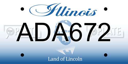 ADA672 Illinois License Plate