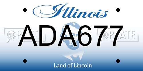 ADA677 Illinois License Plate