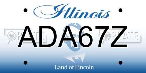 ADA67Z Illinois License Plate