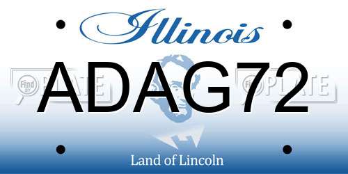 ADAG72 Illinois License Plate