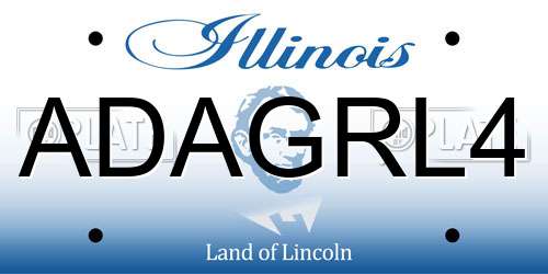 ADAGRL4 Illinois License Plate