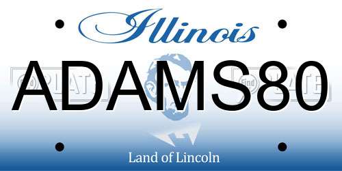 ADAMS80 Illinois License Plate