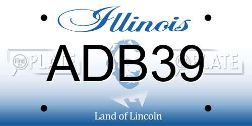 ADB39 Illinois License Plate