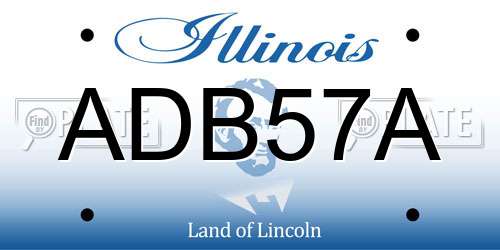 ADB57A Illinois License Plate