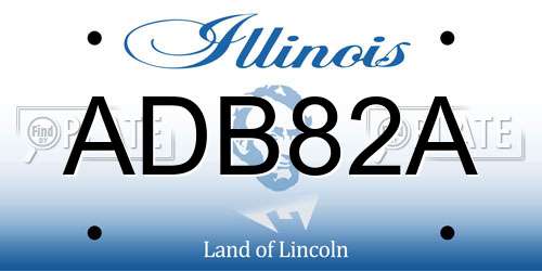 ADB82A Illinois License Plate