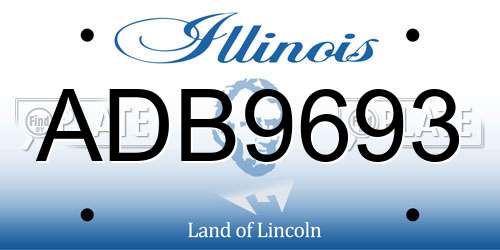 ADB9693 Illinois License Plate