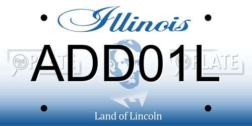 ADD01L Illinois License Plate