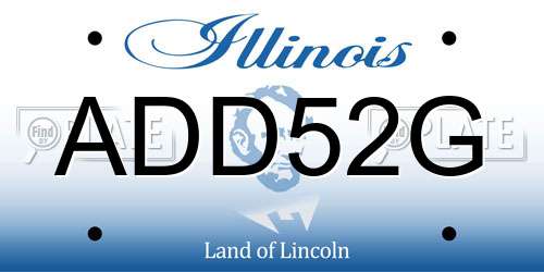 ADD52G Illinois License Plate