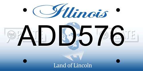 ADD576 Illinois License Plate