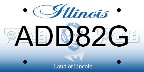 ADD82G Illinois License Plate