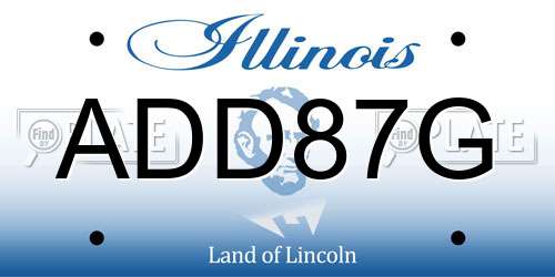 ADD87G Illinois License Plate