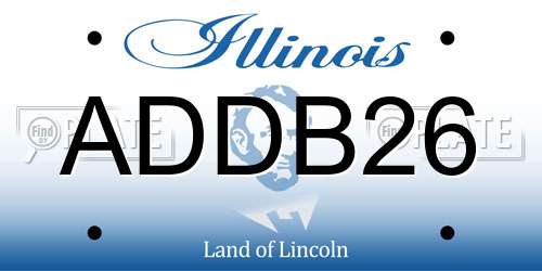 ADDB26 Illinois License Plate