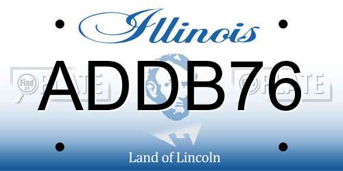 ADDB76 Illinois License Plate