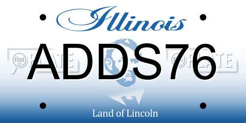 ADDS76 Illinois License Plate