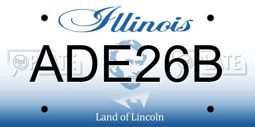 ADE26B Illinois License Plate